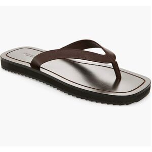 Tony Bianco Brown Leather Flip Flop Sandals